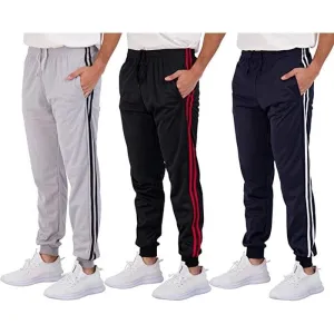 3-Pack: Men's Fleece Active Tricot Joggers with Pockets