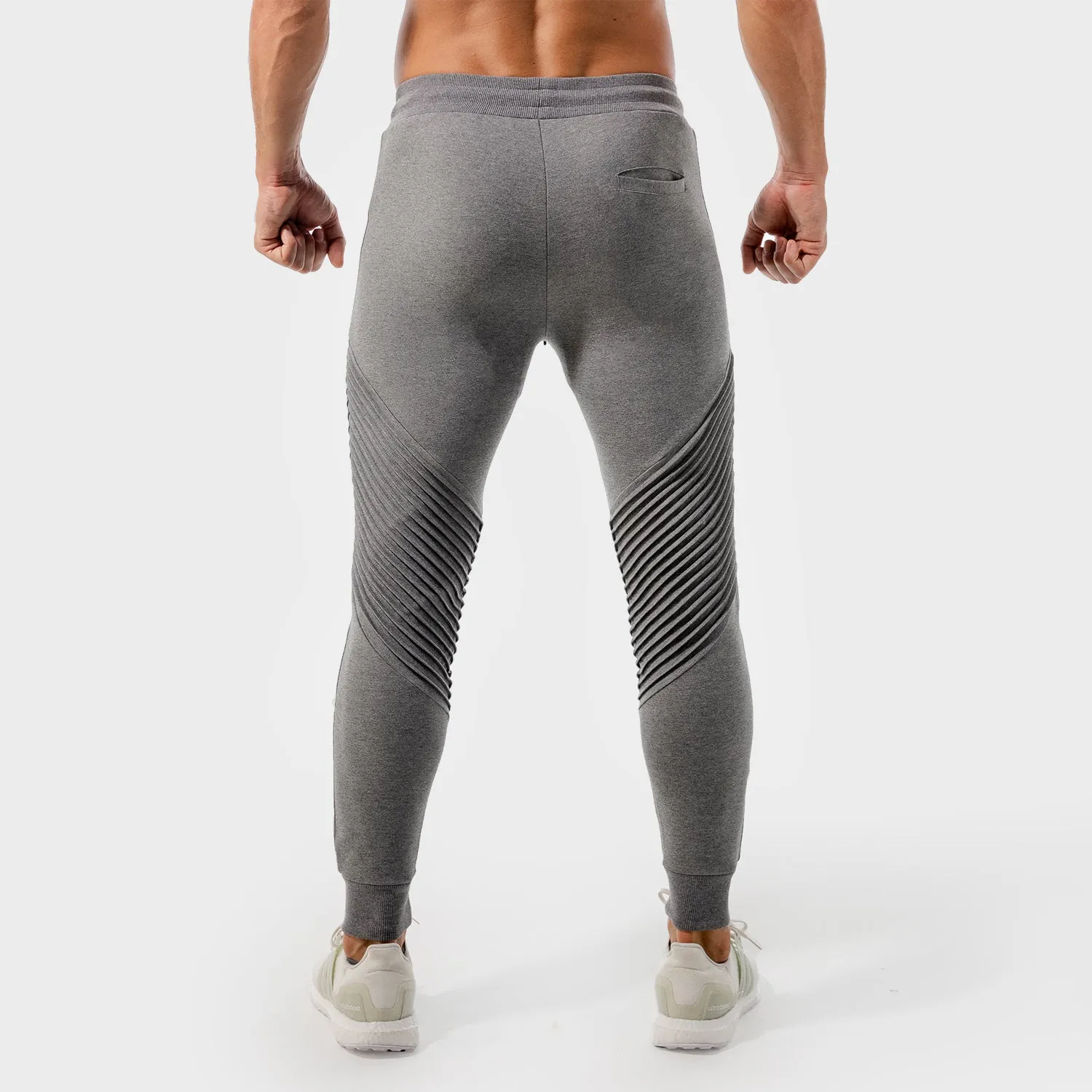 Statement Ribbed Joggers- Grey Marl